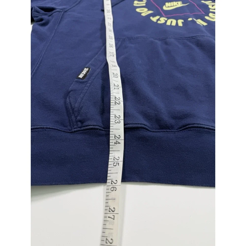 Nike Just Do It Hoodie Men Large Blue Pullover Fleece Logo Graphic DA0151-410 L